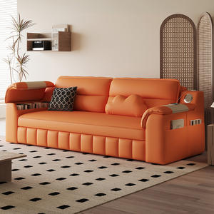 Z5 # Canapé-<span class=keywords><strong>lit</strong></span> modulaire pliable moderne 501 avec rangement, haut-parleur Bluetooth, cadre en métal, revêtement en tissu, 3 <span class=keywords><strong>places</strong></span> pour salon et chambre à coucher - Product Image 3