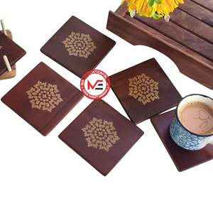 ชุดจานรองแก้วไม้รักษ์โลกสำหรับชาและกาแฟ จานรองแก้วไม้สำหรับบ้าน โรงแรม บาร์ รับผลิตตามสั่ง ขายส่งจากโรงงาน - Product Image 6