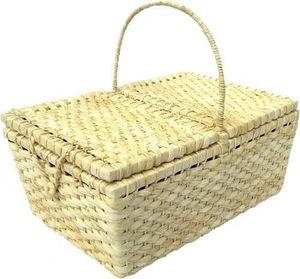 Gran oferta Mini caja de joyería en forma de corazón de tejido de ratán, cesta de almacenamiento con tapa, caja de dulces y joyería, caja de joyería de mimbre de ratán, decoración - Product Image 3