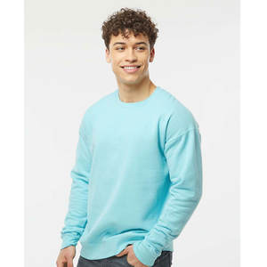 Venta al por mayor al aire libre de algodón personalizado Impresión logotipo de cuello redondo sudadera de los hombres azul cielo - Product Image 2