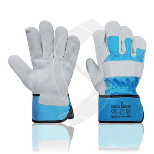 Gants de gréeur de travail en cuir fendu bon marché d'usine directe pour le jardinage gants de travail d'agriculture EN420 Ce approuvé à l'intérieur du coton - Product Image 1