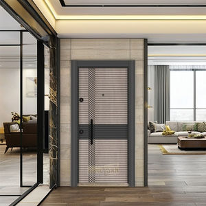 Puerta de Seguridad Moderna de Acero Inoxidable y Madera, Contra Incendios, Comercial, Exterior, Manual, Acabado en Plástico y Acero para Almacén - Product Image 1