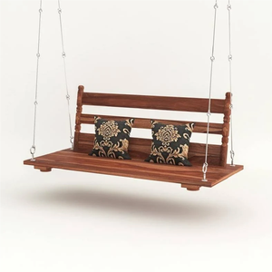 Silla Columpio de Madera de Sheesham de Diseño Antiguo Real de 2 Plazas Shashwat con Soporte para Interiores Disponible a Precios Más Bajos - Product Image 2