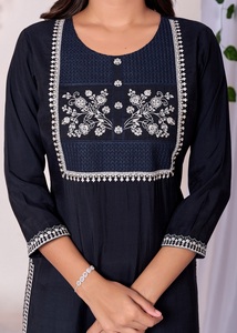 ชุดเคอร์ทิสทำจากผ้าฝ้ายสำเร็จรูปที่สวยที่สุดสำหรับผู้หญิงสวมใส่สบายๆและในเทศกาลพร้อมลายปักลำดับใส่ทำงานขนาดพิเศษ - Product Image 6