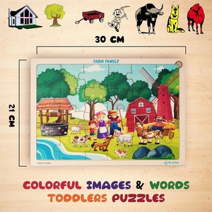 Wholesale Wooden Farm <b>Puzzle</b> Customizable Cartoon Jigsaw for Toddlers | OEM ODM Available - Product Image 2