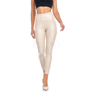 Wholesale Custom Made Women's Winter Breathable Leather Leggings with Mid Waist Custom Logo & Sizes-High Quality - Product Image 2