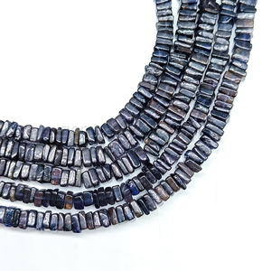 Natural Iolite Smooth <b>Heishi</b> Square Shape Loose <b>Beads</b> 5-6mm Center Drilled Polished <b>Beads</b> for Jewelry Making in Wholesale Price - Product Image 3
