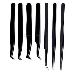 Juego Profesional de 7 Pinzas de Acero Inoxidable Reutilizables para Esterilización a Alta Temperatura, Mango Rosa, Punta Dorada, Forma de Corazón - Product Image 2