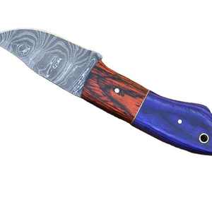 Cuchillos de caza Skinner de acero inoxidable de hoja fija de calidad superior con mango de madera y Funda de cuero - Product Image 1