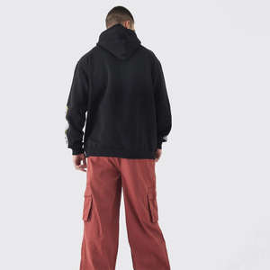 Pull à capuche sérigraphié surdimensionné en éponge française 100% coton pour hommes, sweat à capuche personnalisé thermique avec épaule DTG - Product Image 4