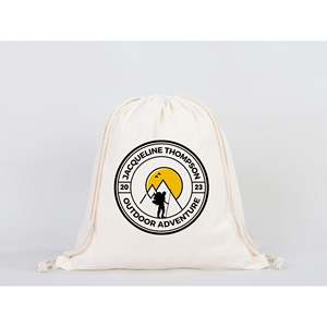Custom Eco-Friendly Cotton <b>Drawstring</b> <b>Backpacks</b> Personalized Casual Style Promotional Bags with Logo Print Foldable Feature - Product Image 4