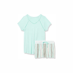 Wholesale High Quality Custom Logo Casual <b>Short</b> <b>Sets</b> for Women Best Material XL Size New Solid <b>Top</b> Offered Knee Length Knitting - Product Image 5