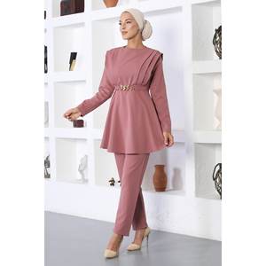 ชุดเซ็ตสองชิ้นลำลองสำหรับสุภาพสตรี พร้อมเข็มขัด กางเกงขาสั้นยาวระดับเข่า เสื้อเบลเซอร์สำหรับฤดูร้อน ไซส์ XL เหมาะสำหรับใส่ไปคลับ ทำงาน หรือใส่ลำลอง - Product Image 1