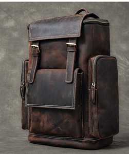Leather Backpack Large Main Zipper Pocket With Front Pockets Outdoor Travelling Backpack Large Capacity Leather Backpack - Product Image 3