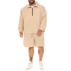 เสื้อแจ็คเก็ตกางเกงขาสั้นของผู้ชายชุด2ชิ้นกางเกงขาสั้นเอวยางยืดระบายอากาศมีกระเป๋าโลโก้ออกแบบได้ตามต้องการ - Product Image 3