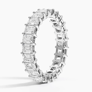 High Shine 10K Gold Emerald Cut Lab Grown Eternity Band para bodas, fiestas, celebraciones de aniversario, regalo elegante para mujeres - Product Image 6