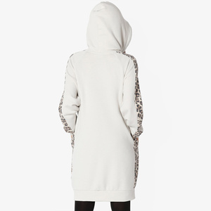 Mode Longline À Capuche Pour Les Femmes Avec Logo Impression Personnalisé Surdimensionné Polaire Pull Marque Privée Fabricant Streetwear - Product Image 2
