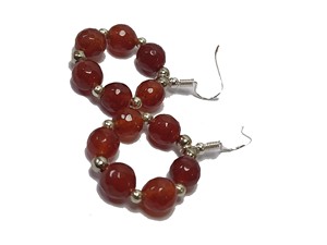 ชุดต่างหูคาร์เนเลียนสีแดงสูงแบบเจียระไนเพชรลูกปัดคริสตัลอัญมณีบำบัดชุดเครื่องประดับแฟชั่นสำหรับผู้หญิงขายส่ง - Product Image 3