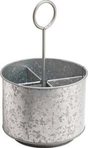 Herramientas galvanizadas Soporte de utensilios de metal Soporte de utensilios de cocina para con compartimentos Cubiertos Caddy - Product Image 6