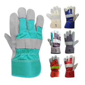 Guantes de trabajo de cuero dividido de piel de vaca de alta resistencia de mejor rendimiento Guantes de seguridad resistentes a la abrasión de protección de manos de seguridad industrial - Product Image 2