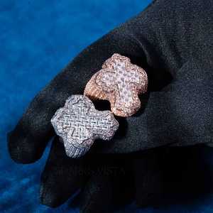 Wholesale Best Quality <b>Men's</b> 925 Sterling <b>Silver</b> Hip Hop Fashion <b>Cross</b> Ring Premium Lab Created Moissanite Diamond GIA Fashion - Product Image 2