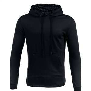 เสื้อมีฮู้ดผ้าฟลีซตัวยาวสีดำของผู้ชายแบบพรีเมียมเสื้อสวมหัวลำลองมีกระเป๋าจิงโจ้ปรับสายรูดได้สำหรับฤดูหนาวยิมสตรีทแวร์ - Product Image 1