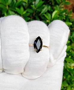 <b>Black</b> Spinal Brilliant Cut <b>Stone</b> Lovers Shape <b>Ring</b> 925 Sterling <b>Silver</b> Gold Filled Prong Setting Romantic Wedding Party Women's - Product Image 5
