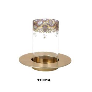 Hot <b>Sale</b> Eco-Friendly Brass & Glass Tea Light Holder with Silver Finish for <b>Christmas</b> Home Living Room & Bedroom <b>Decor</b> - Product Image 1