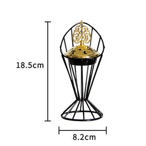 Quemador de incienso de mano árabe de Oriente Medio para decoración de oficina y hogar, quemador de incienso de Metal, soporte de diseño con cable metálico - Product Image 3