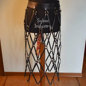 Jupe en cuir pour femmes Nouveau style frange Jupe longue à pampilles en cuir véritable grande taille pour dames - Product Image 2