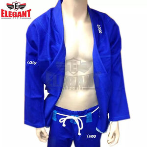 Short de sport élégant avec logo personnalisé, uniforme bleu BJJ pour Kick Boxing Muay Thai & Jiu Jitsu Plain Fight Gear - Product Image 3
