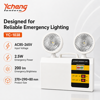 Lumière d'urgence LED à double spot, murale, alimentée par batterie au lithium, pour application de sécurité incendie en intérieur