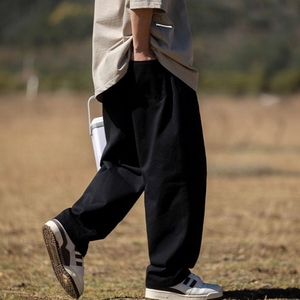 Pantaloni larghi larghi in cotone foderato in pile Knjoy pantaloni da Jogger con elastico in vita e interni morbidi spazzolati - Product Image 6