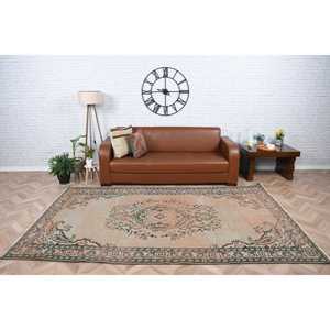 Turkish Rug, 5.4x9.3 ft Large Rug, <b>Brown</b> Blue <b>Wool</b> Rug - Product Image 2