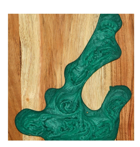 Tabla de cortar de resina epoxi Simple y tabla de cortar de madera Tabla de cortar de resina epoxi azul de madera maciza de lujo cuadrada - Product Image 1