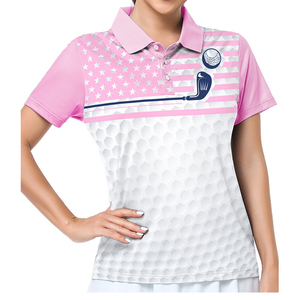 Manches courtes à séchage rapide pour femmes pour Polo Tee Slim Fit Sportswear avec col à la mode respirant Golf Shirt Casual Print Design - Product Image 4