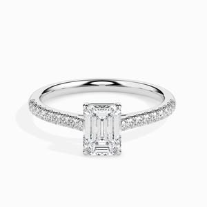 Bague de fiançailles solitaire en diamant de laboratoire taille émeraude de 1,20 carat, monture closée en or 14 carats, alliance de mariage, cadeau pour femme - Product Image 5