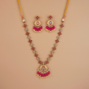 High Quality Indo Western Fashion <b>Mother</b> of Pearl Necklace Set with Mehndi Plating Wholesale - Product Image 6