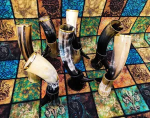 Viking-Inspired Nautical Animal Style Genuine Buffalo Horn <b>Mug</b> Holder 100% Food-Safe Polished Handicraft for Weddings <b>Christmas</b> - Product Image 5