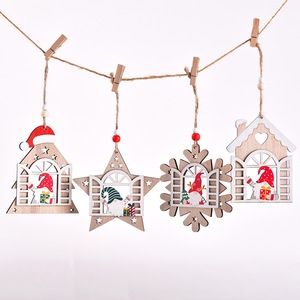 Juego de decoraciones colgantes para ventana de Gnomo de Vietnam, adornos navideños de madera para árbol o exhibición de pared - Product Image 3