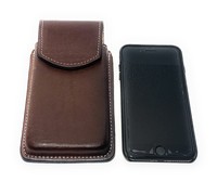 Étui portefeuille de téléphone en cuir véritable d'Argentine fait à la main avec sangle magnétique Stron étui personnalisé en relief floral
