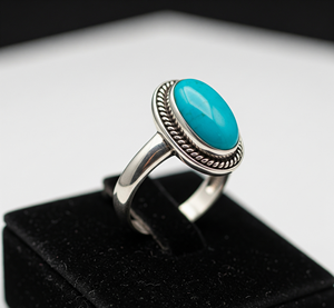 Handcrafted Rose Gold Plated Fashion <b>Ring</b> <b>Turquoise</b> Gemstone Custom Bezel Setting Party Band OEM Hot Sale Jewelry Gift Women - Product Image 2