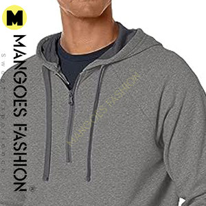 Jersey de algodón de calidad superior unisex, Sudadera con capucha y media cremallera con cremallera de golf y ropa de maternidad con bolsillo elegante - Product Image 5