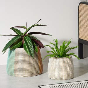 Maceta vintage para decoración de jardín, cesta de algas naturales tejida para plantas, venta al por mayor - Product Image 3