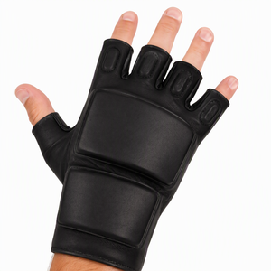 Gants en cuir sans doigts, protégés contre les chocs, avec mousse EVA et aramide - Product Image 1