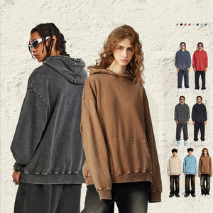 Sweat à capuche tendance automne et hiver pour hommes 100% coton coupe ample avec Old Batik Design Heavy Lovers Hoodie - Product Image 2