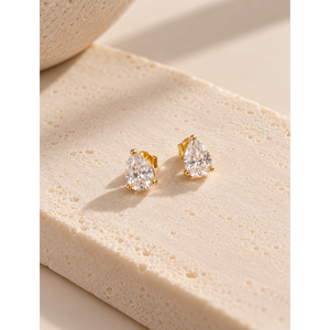 Boucles d'oreilles solitaires en forme de poire en alliage - Product Image 3