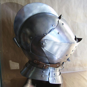 หมวกกันน็อค armet ยุคกลางที่ทำด้วยมือเกราะโลหะสำหรับสร้างประวัติศาสตร์และสร้างประวัติศาสตร์ - Product Image 3