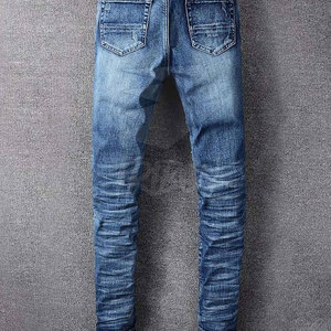 Pantalones vaqueros rasgados para hombre de color personalizado de alta calidad Ropa de invierno informal más vendida para adultos Pantalones vaqueros rectos de estilo sólido - Product Image 2