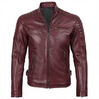 2026 OEM Tendance Actuelle Vestes en Cuir de Vachette Marron pour Hommes, Col Montant, Poches Avant Zippées, 100% Haute Qualité, Faible MOQ, Mode Hiver